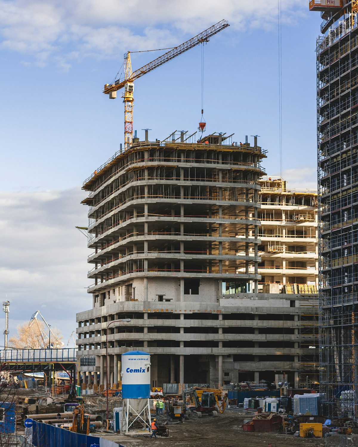 High-rise construction site