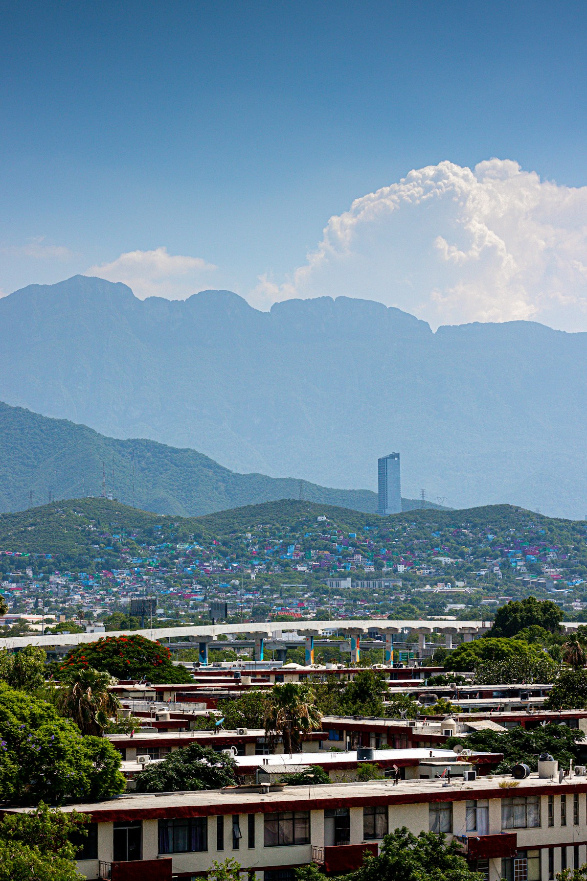 Mexican urban landscape with high-rise skyline